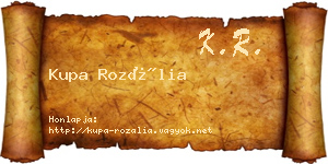 Kupa Rozália névjegykártya